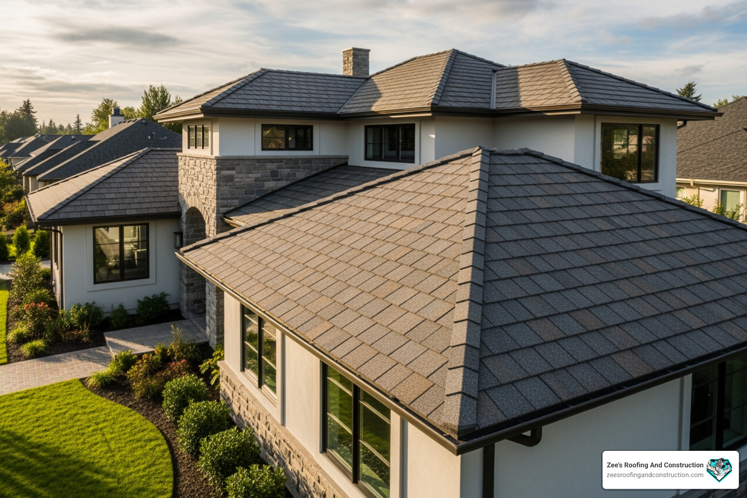 modern stone-coated metal roof - Commercial roof replacement Orlando