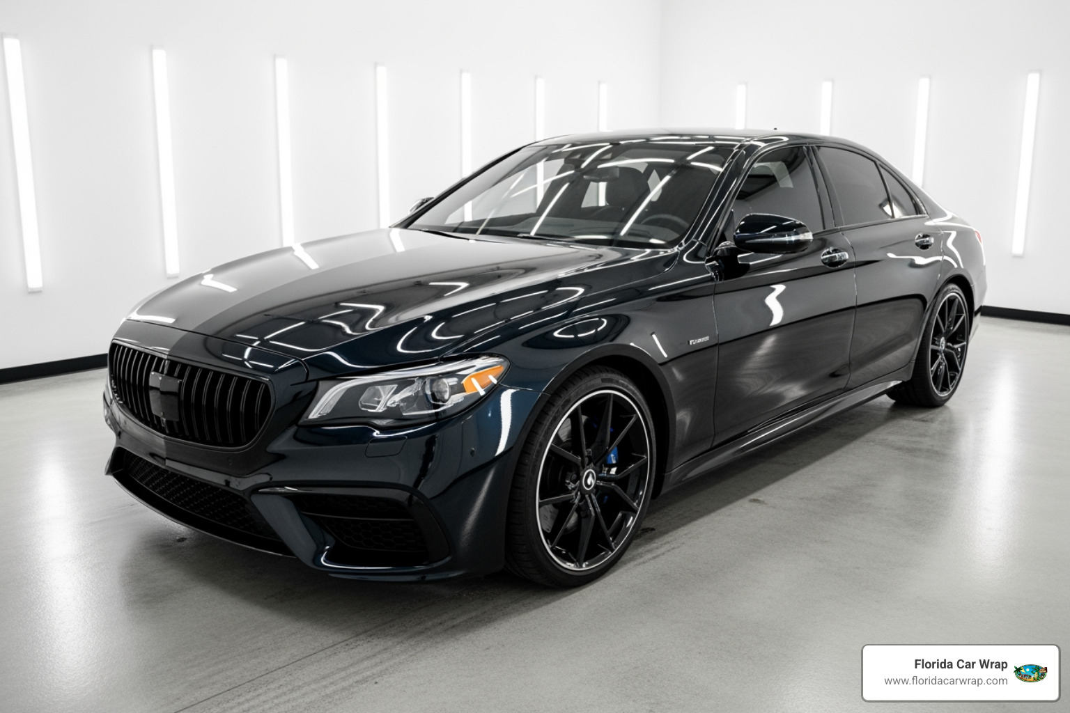 finished car with a deep, reflective shine, showcasing the final result - car protection coating