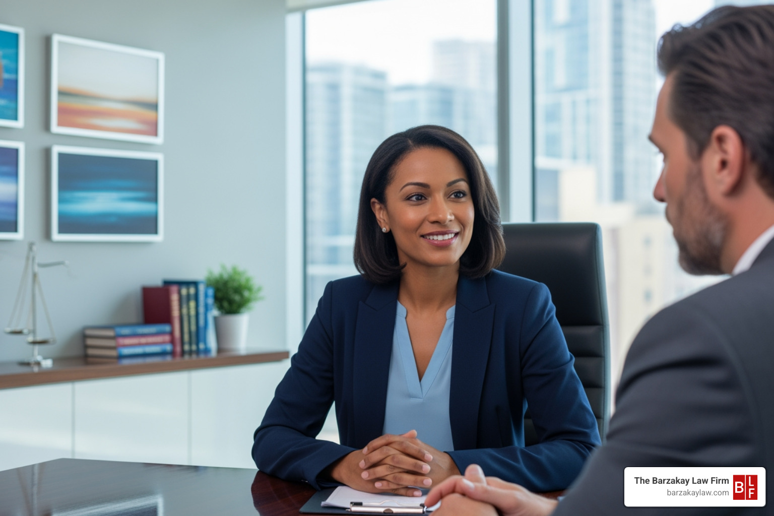 compassionate lawyer listening to a client - animal attack attorneys near me