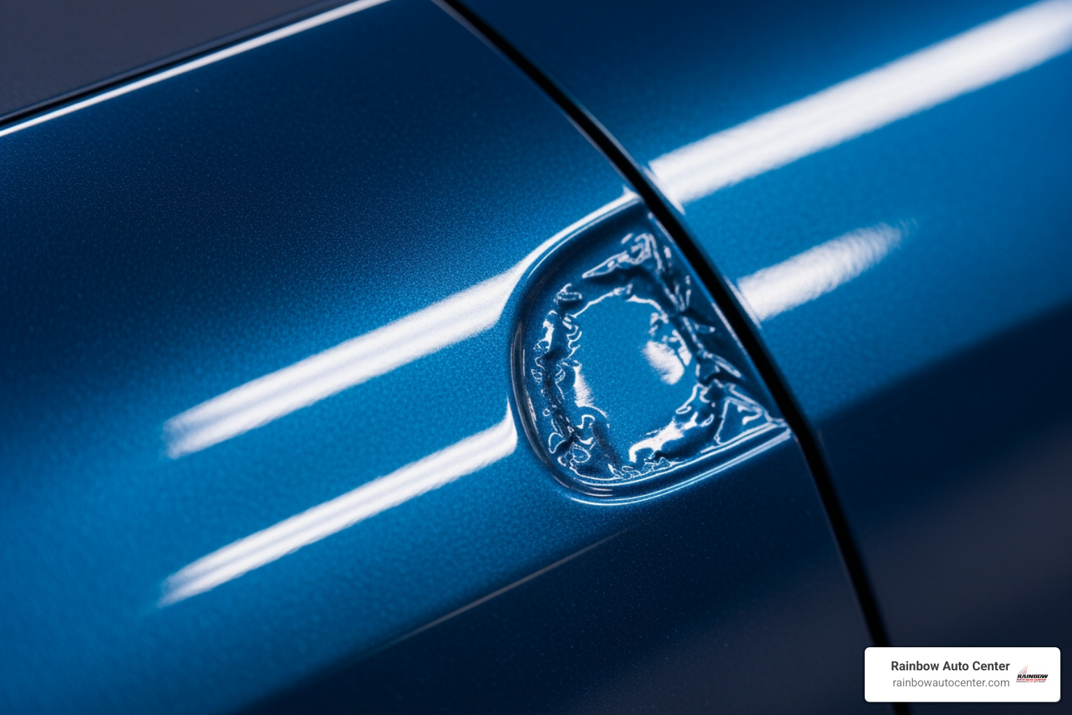 perfectly repaired and painted car panel reflecting light evenly - car crash repairs near me