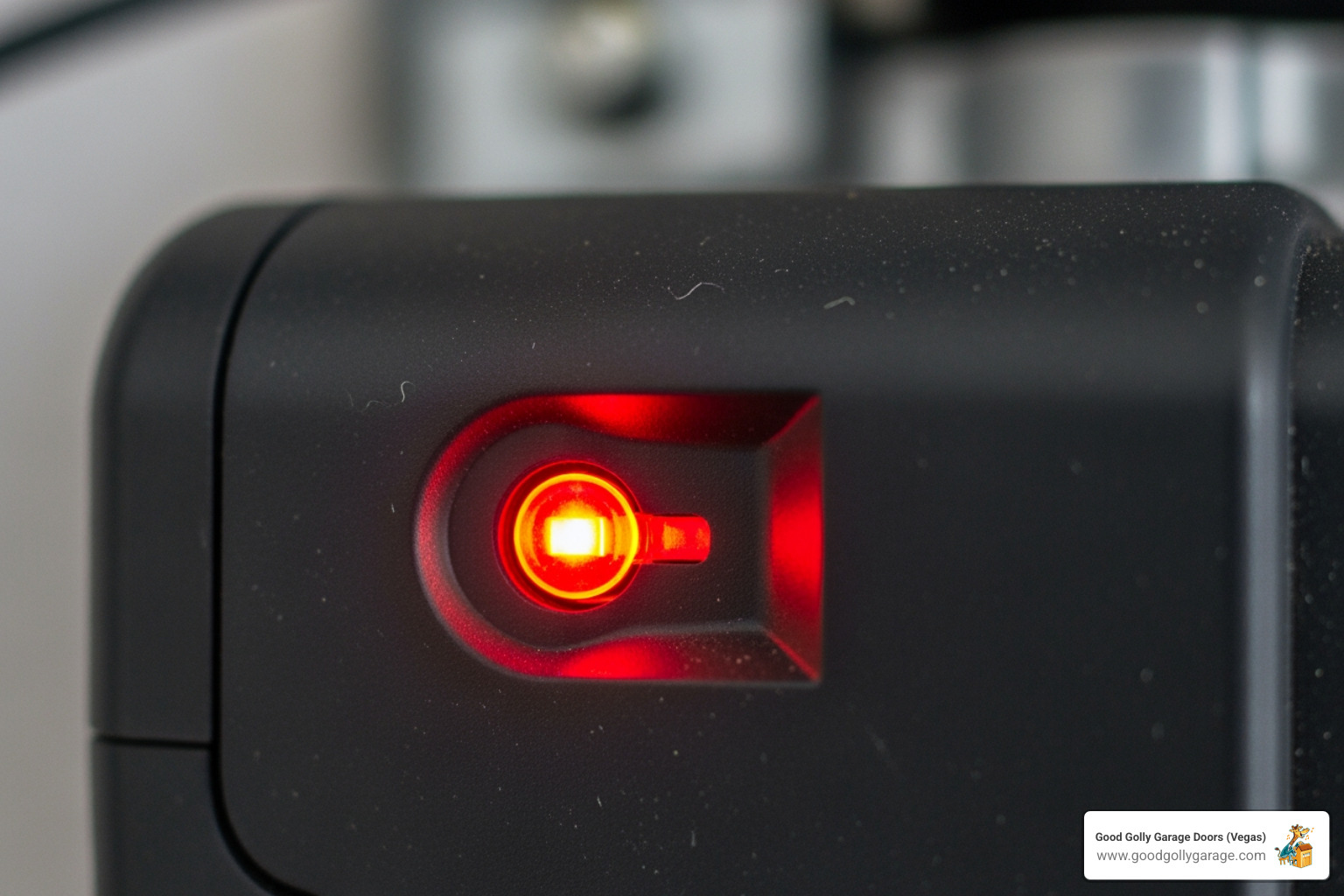 A blinking LED light on a garage door opener motor. - garage door opener repair troubleshooting north las vegas nv