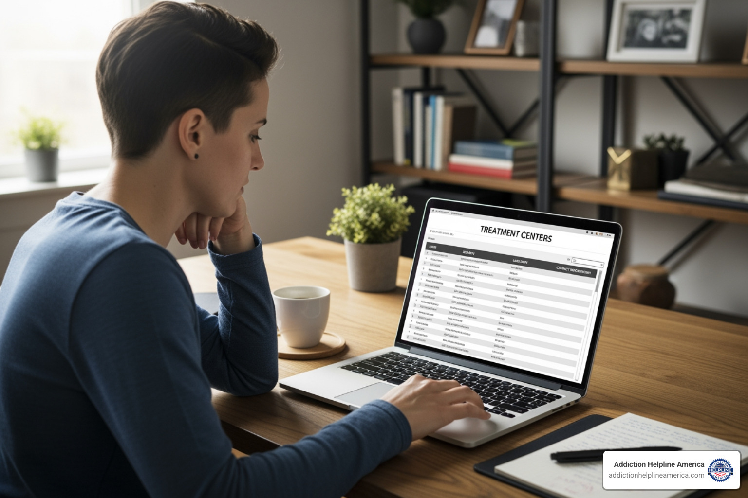 Person looking at a directory of treatment centers on a computer - how many alcohol treatment centers are in the us