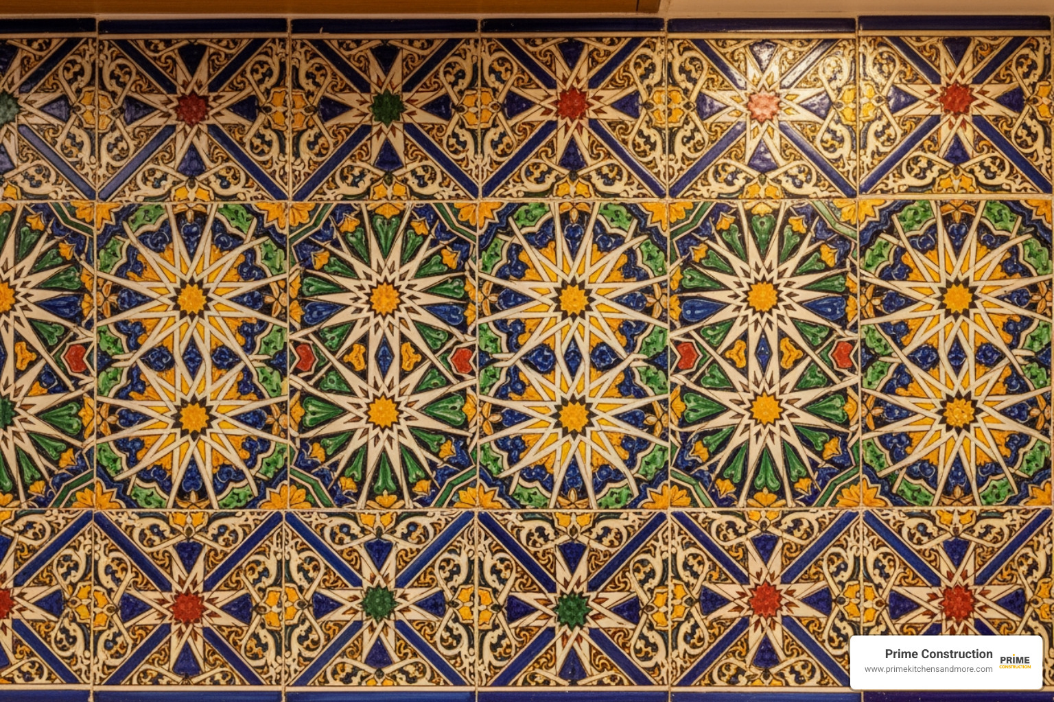 intricate hand-painted Moroccan-style tiles - bold kitchen backsplash