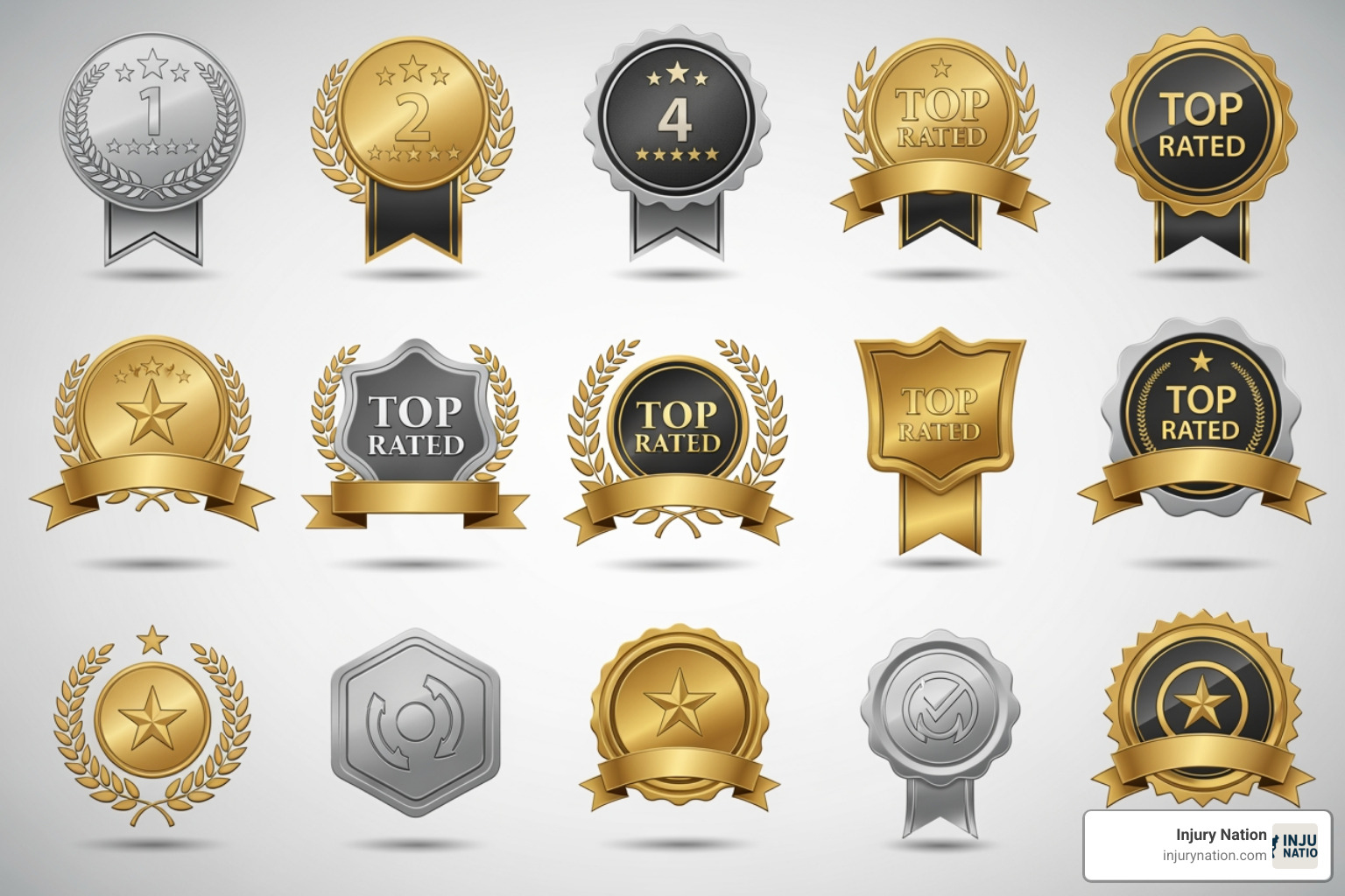 different generic rating badges and awards - how can you get a rating on a lawyer