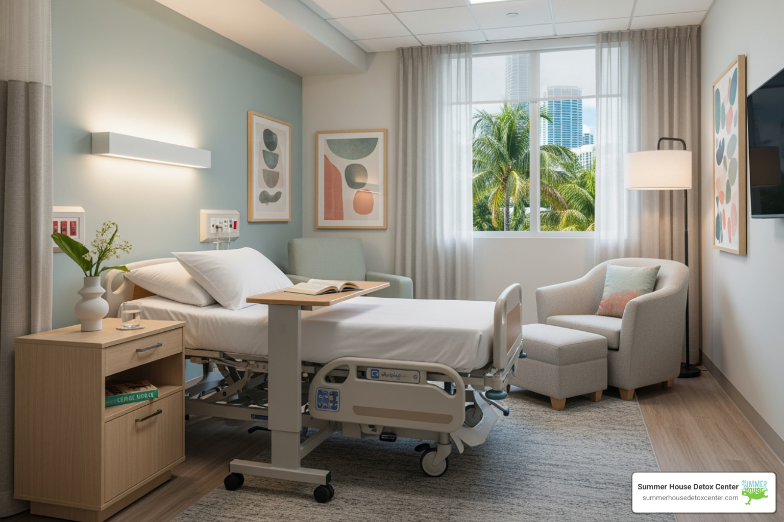 A comfortable, private room in a Miami rehab facility, designed for peace and healing - Florida drug rehab A comfortable, private room in a Miami rehab facility, designed for peace and healing - Florida drug rehab