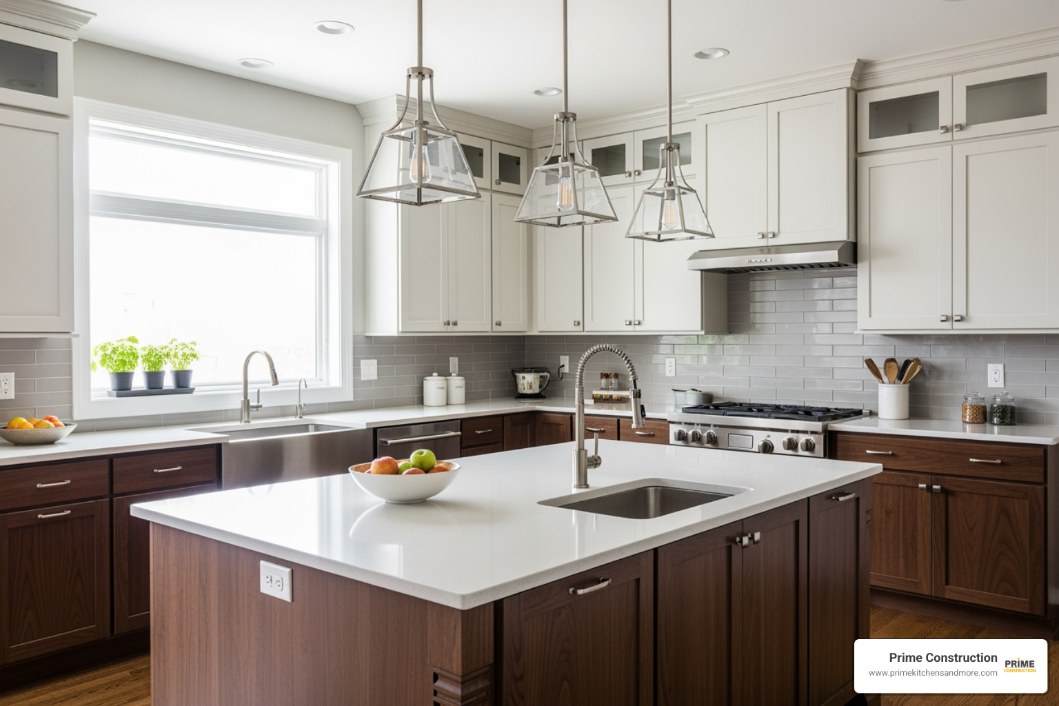 Kitchen with two-tone cabinets - how to remodel kitchen