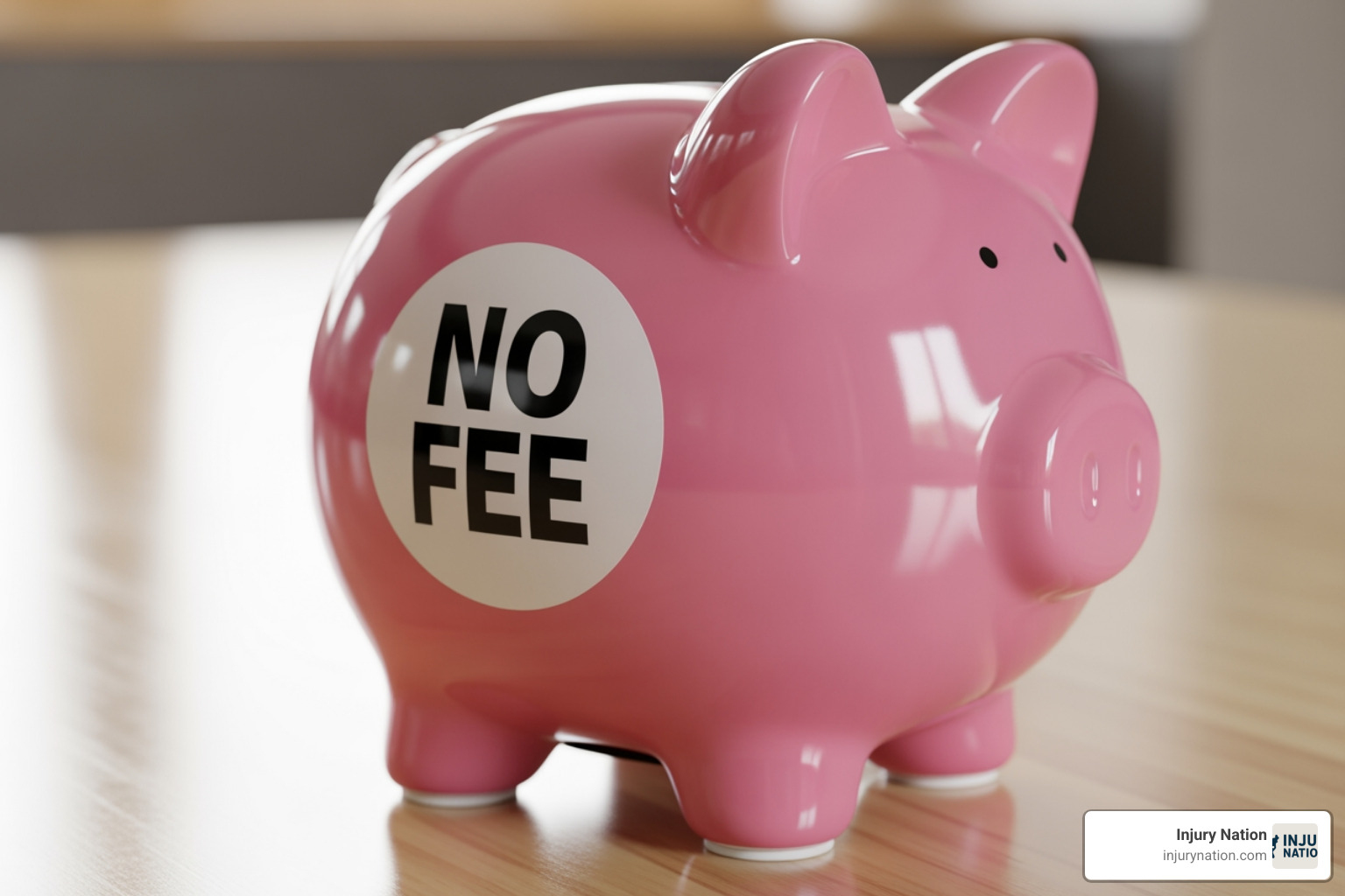 a piggy bank with a "no fee" sticker on it - are consultations with personal injury lawyers free