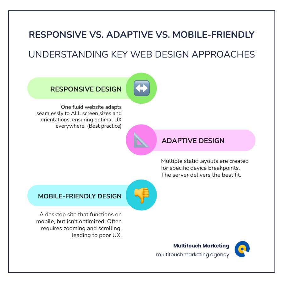 infographic explaining the difference between responsive, adaptive, and mobile-friendly design - Responsive Web Design Agency infographic infographic-line-3-steps-colors infographic explaining the difference between responsive, adaptive, and mobile-friendly design - Responsive Web Design Agency infographic infographic-line-3-steps-colors