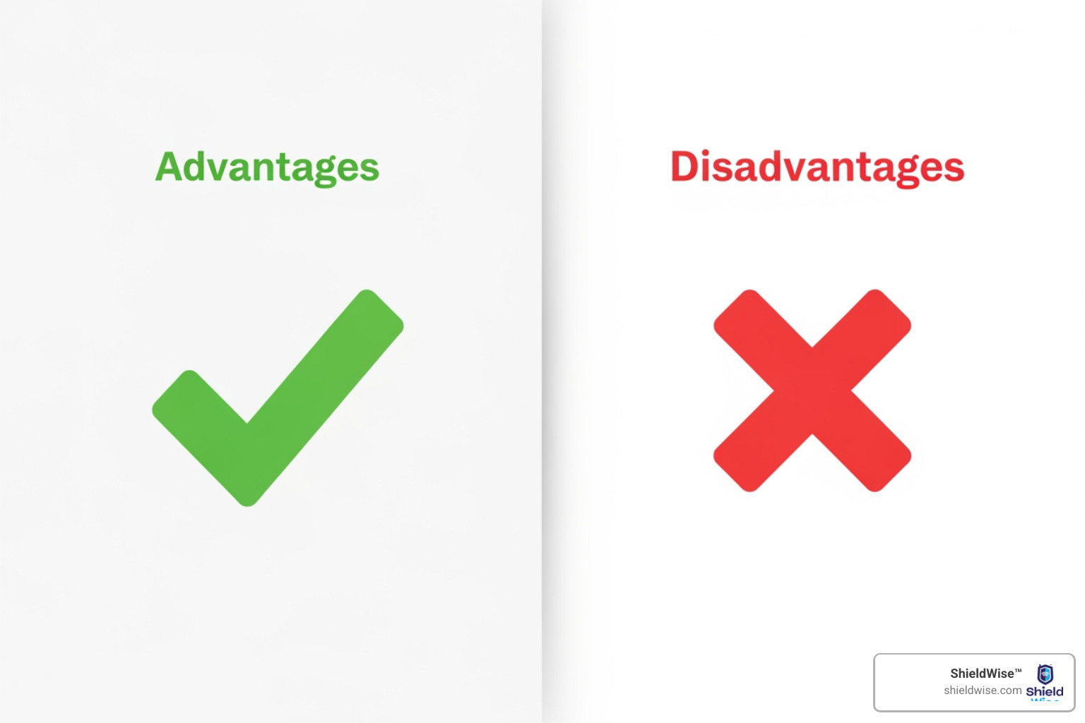 Simple graphic illustrating pros and cons with checkmarks and X marks - What is burial insurance?