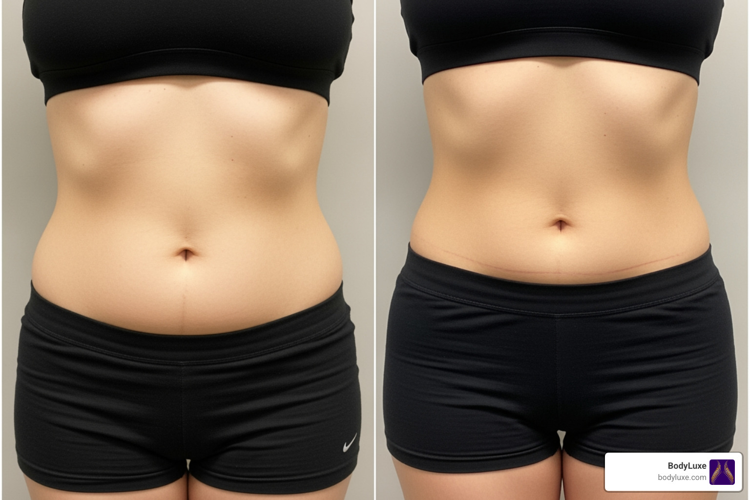 before and after results for an ideal awake tummy tuck candidate - awake surgery tummy tuck