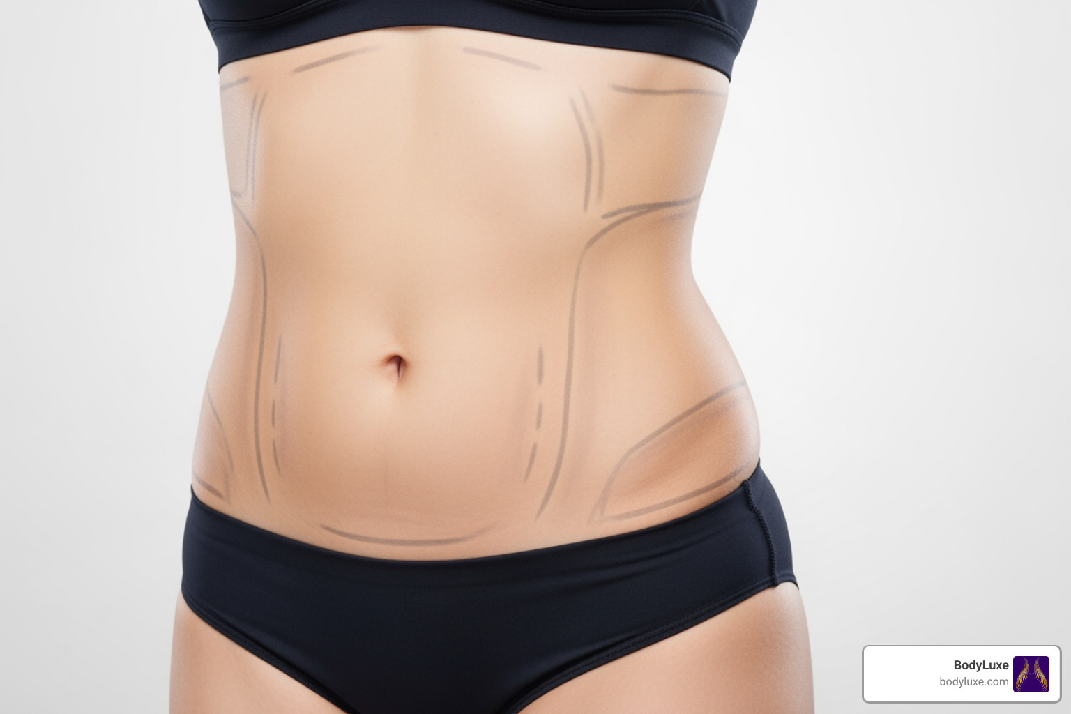 Common liposuction areas like the abdomen, flanks, and back - BBL under local anesthesia Common liposuction areas like the abdomen, flanks, and back - BBL under local anesthesia