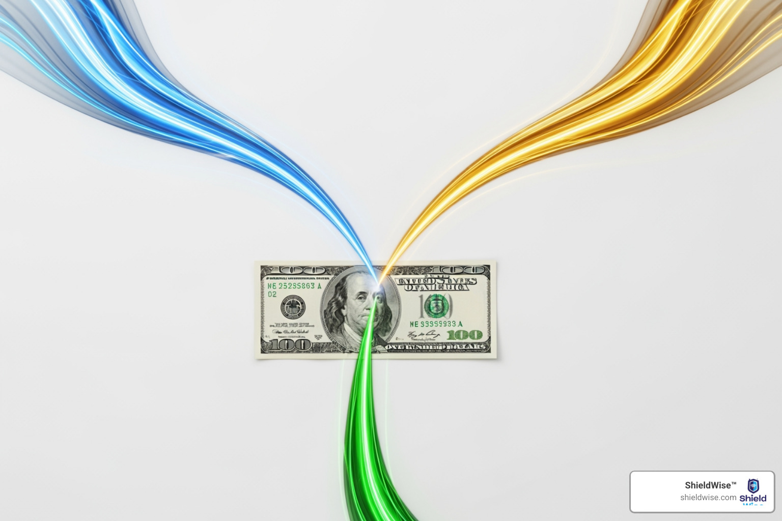 image of a diagram showing a premium dollar being split into COI, fees, and cash value - How does IUL work