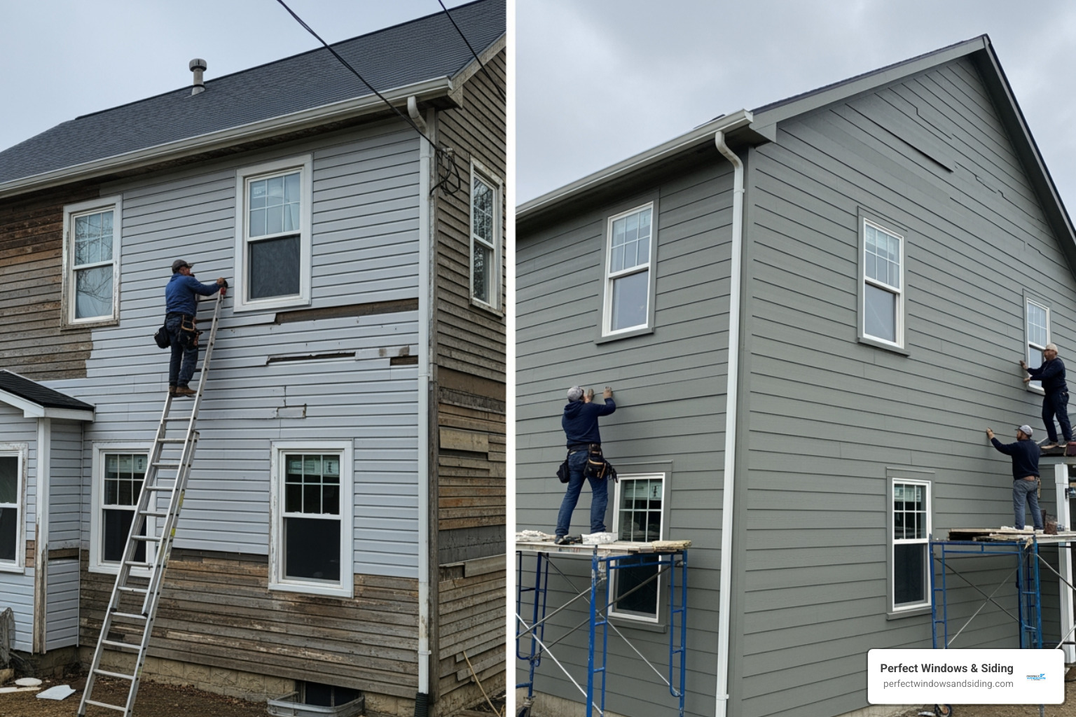 small localized siding repair versus a full siding replacement project - window and siding repair near me