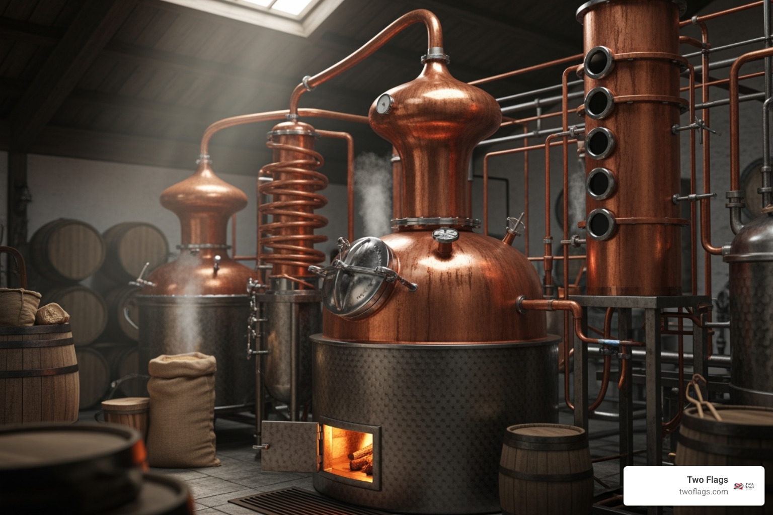 traditional copper pot still used in distillation - luxury Polish vodka