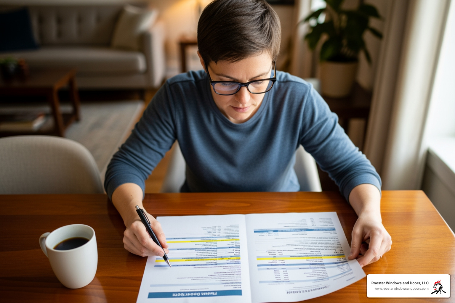 homeowner reviewing detailed quote - egress installers near me homeowner reviewing detailed quote - egress installers near me