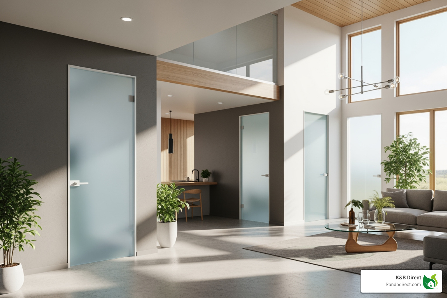 completed home project with multiple frosted glass doors - frosted glass doors