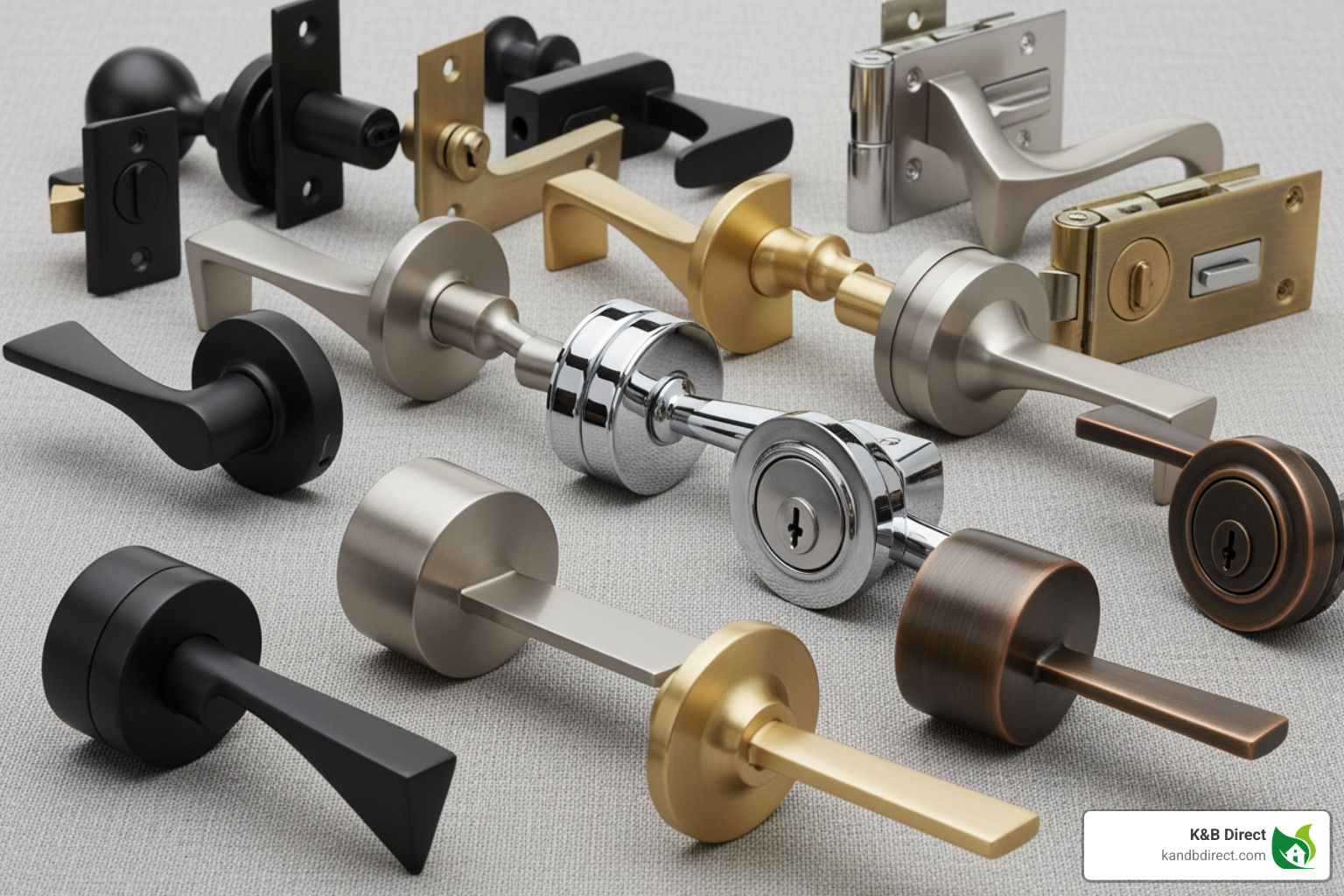 list of popular hardware finishes - White prehung doors