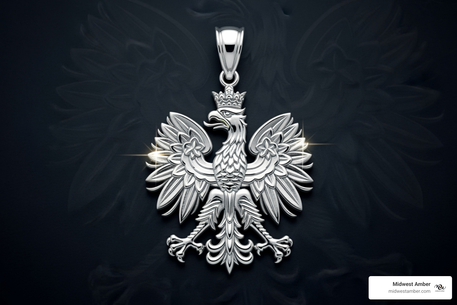 pendant with Polish White Eagle - polish jewelry