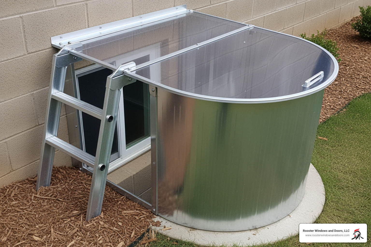 galvanized steel window well with a built-in ladder and cover - cut egress window basement galvanized steel window well with a built-in ladder and cover - cut egress window basement