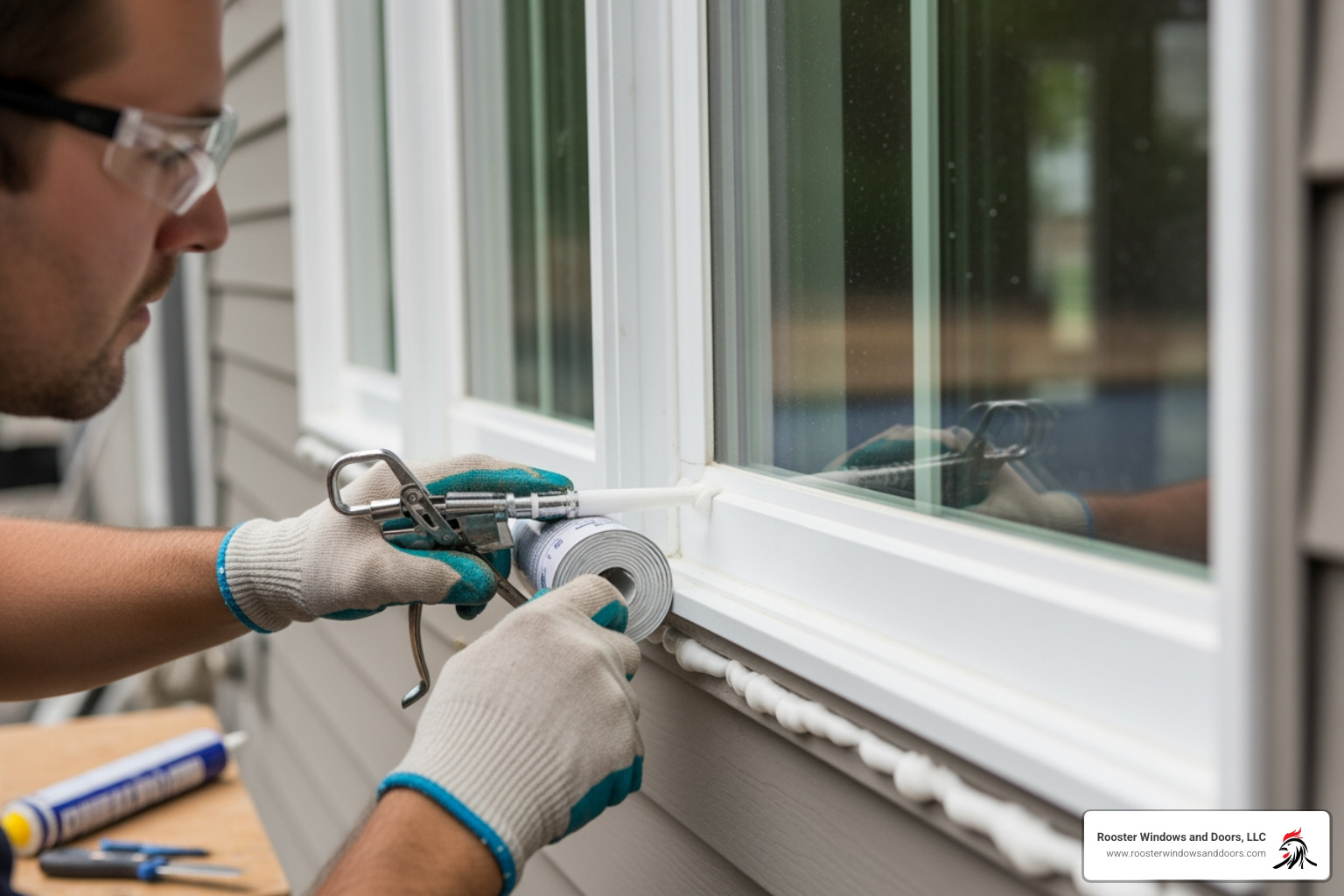 new egress window being sealed and waterproofed from the exterior - cut egress window basement new egress window being sealed and waterproofed from the exterior - cut egress window basement