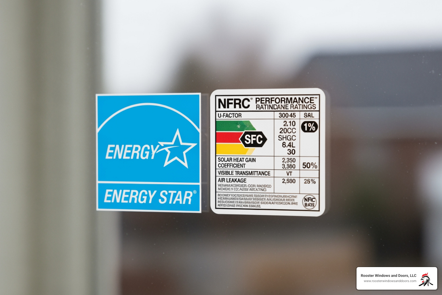 ENERGY STAR and NFRC labels on a window - energy star windows ENERGY STAR and NFRC labels on a window - energy star windows