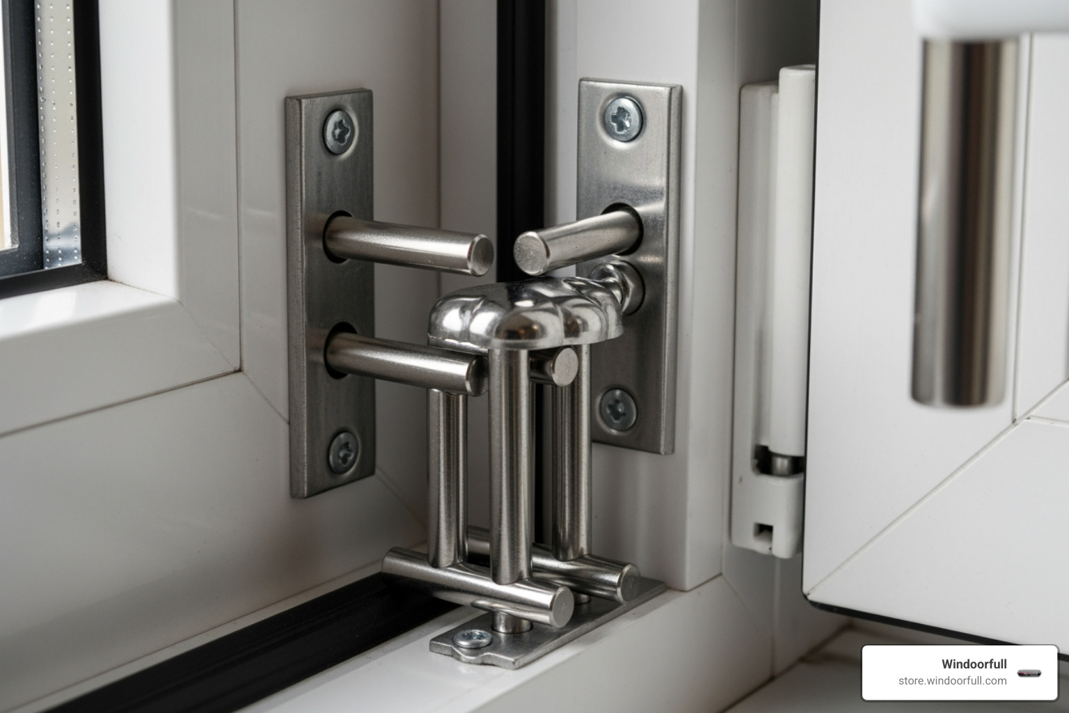 multi-point locking system engaged along the window frame - tilt-and-turn window multi-point locking system engaged along the window frame - tilt-and-turn window