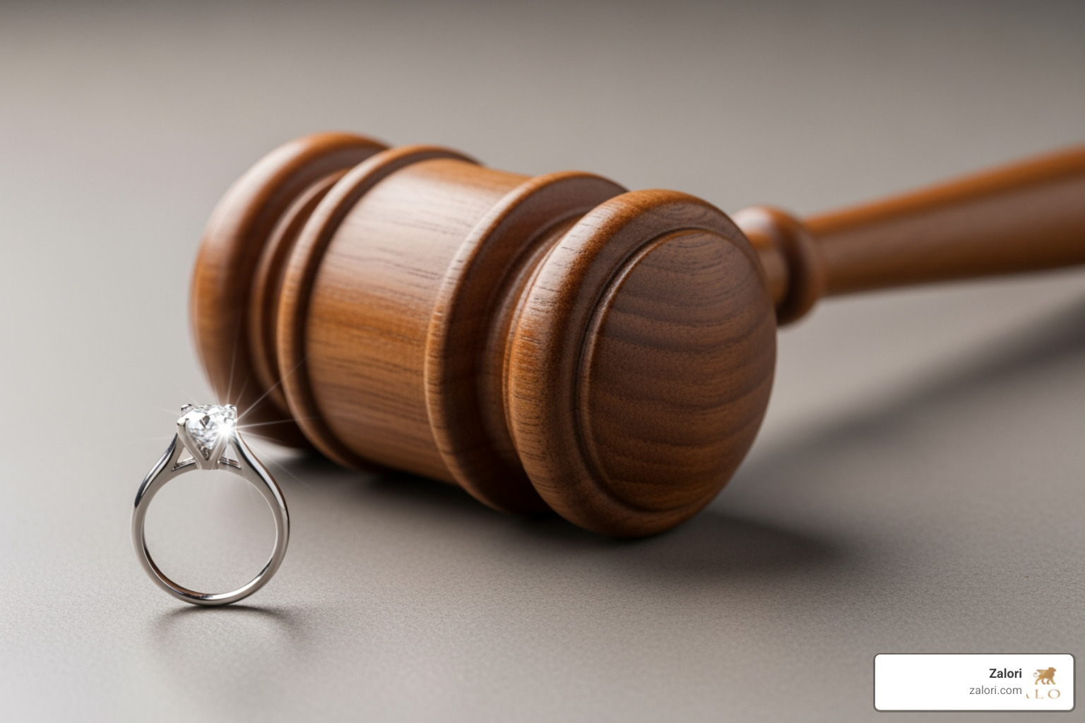 Gavel next to an engagement ring - tax on engagement ring Gavel next to an engagement ring - tax on engagement ring