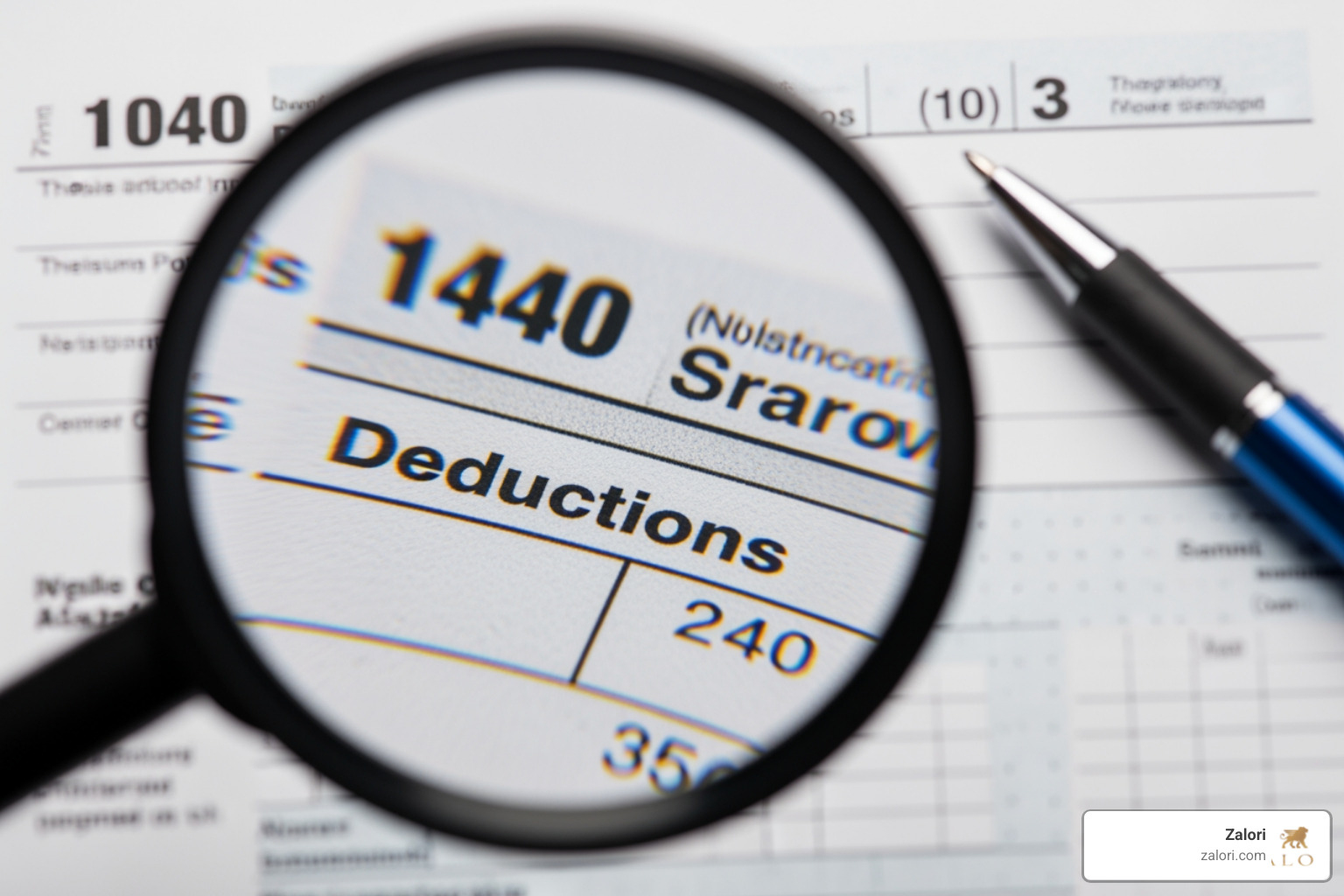 Tax form with magnifying glass over deductions section - tax on engagement ring Tax form with magnifying glass over deductions section - tax on engagement ring