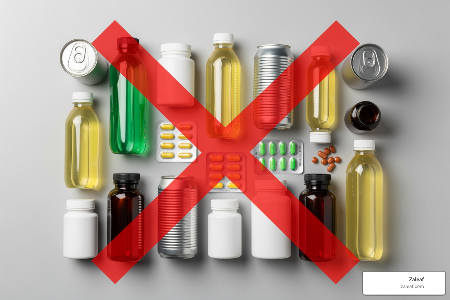 various "detox" drinks and pills with a large red X over them - how long does thc stay in your system reddit