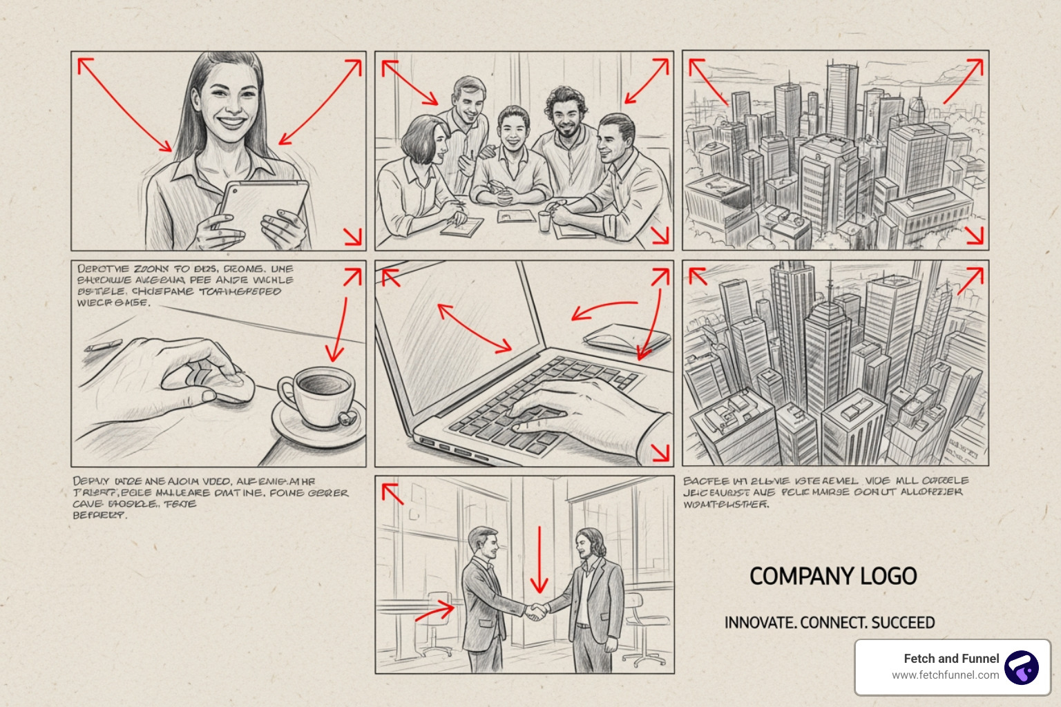 Storyboard for a video campaign - Brand content creation Storyboard for a video campaign - Brand content creation