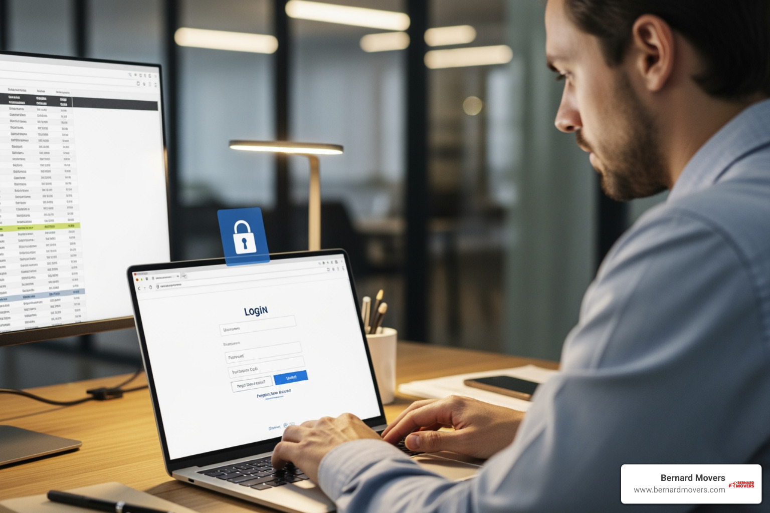 A person checking a company's credentials on a laptop - budget interstate removalists A person checking a company's credentials on a laptop - budget interstate removalists