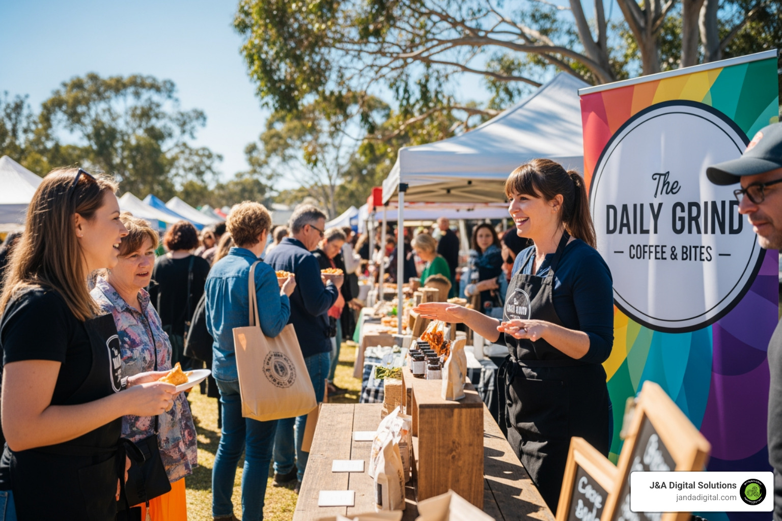 of a local business supporting a community event - grow my local business