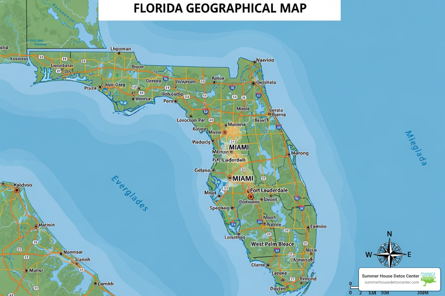 map of Florida highlighting Miami and surrounding areas - MAT for opioid addiction map of Florida highlighting Miami and surrounding areas - MAT for opioid addiction