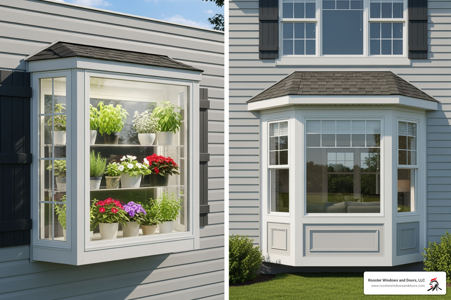 comparison of garden and bay windows - affordable garden windows