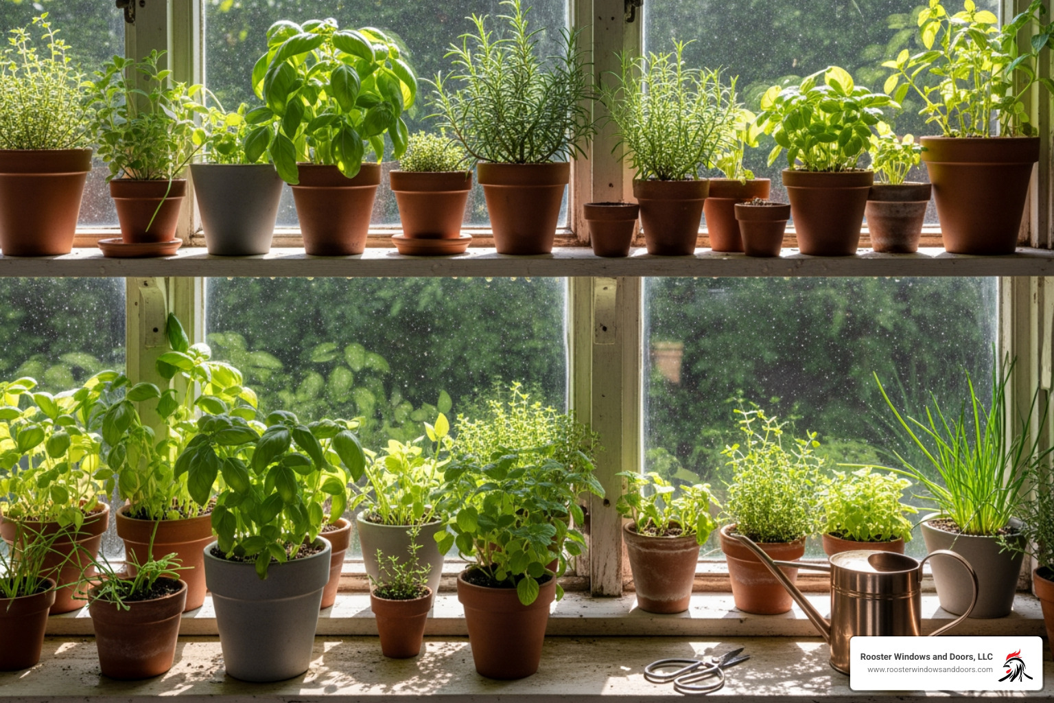 garden window with herbs - affordable garden windows