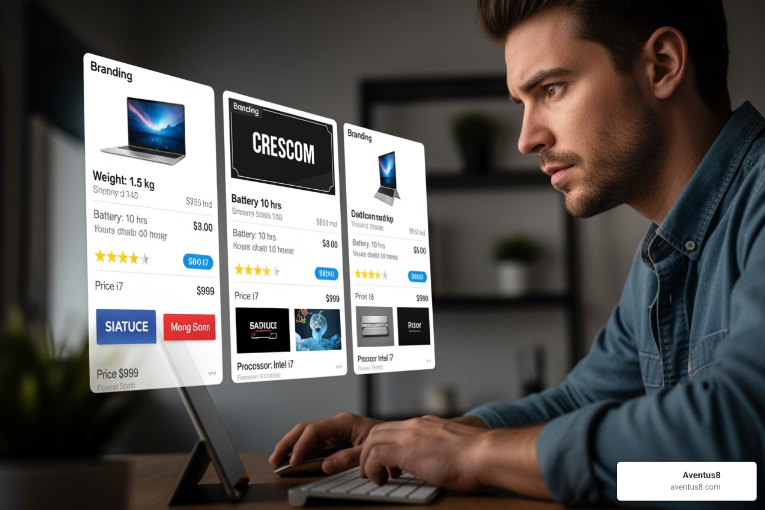 person comparing product labels on a screen - Buy legal cannabis online