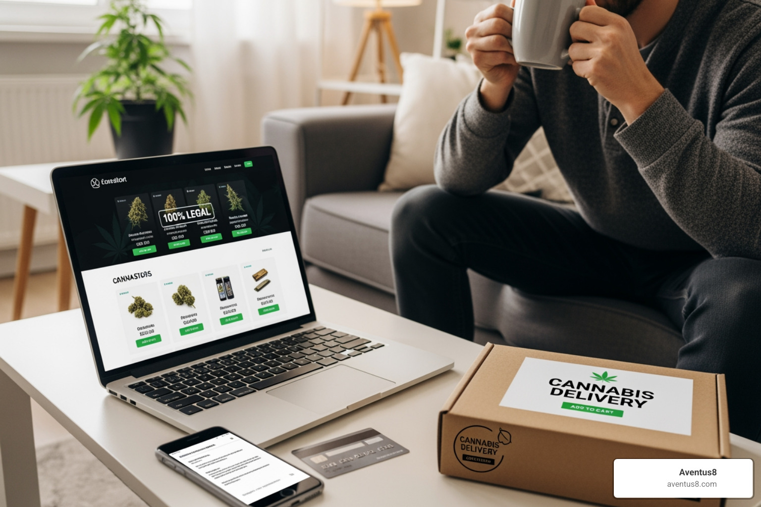 stylized map of Florida highlighting Hollywood with digital shopping cart icons - Buy legal cannabis online