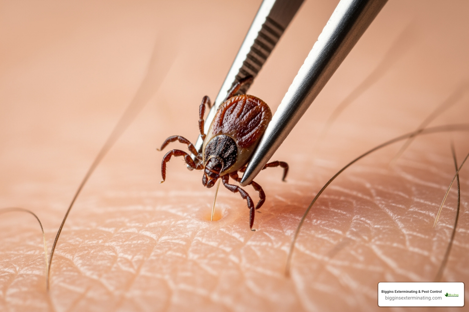correct technique for removing a tick with fine-tipped tweezers - tick control Andover MA