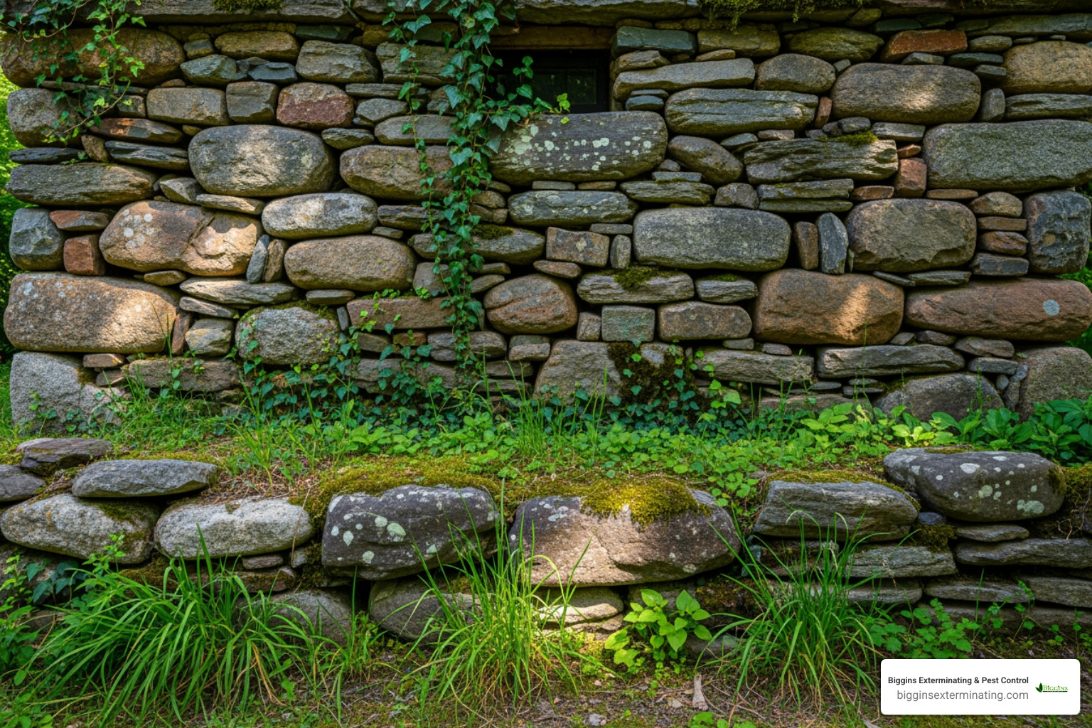 A classic New England fieldstone foundation - Pest Control - Lexington, MA