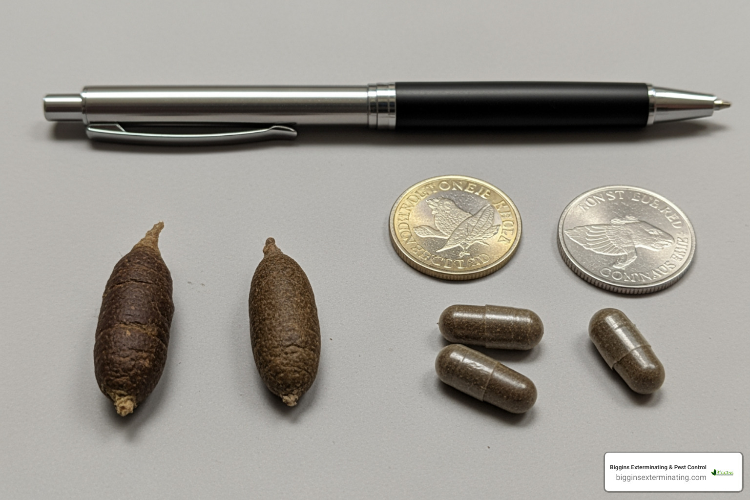 Comparing Roof Rat and Norway Rat droppings to common objects - Rats in attic