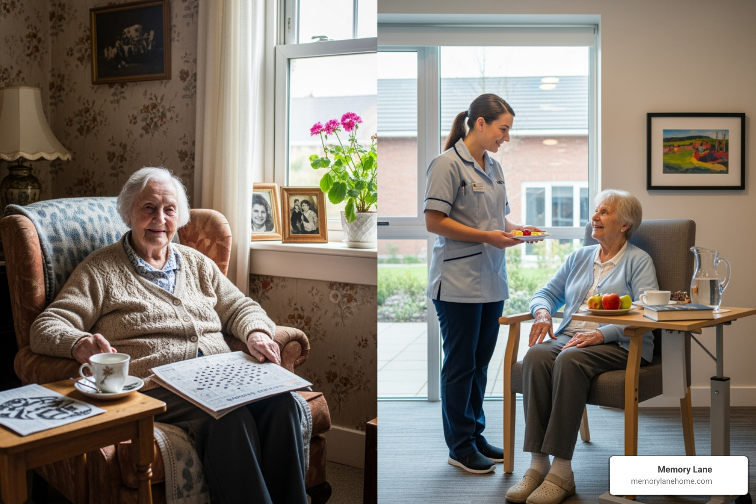 pros and cons of care options - dementia care at home vs nursing home
