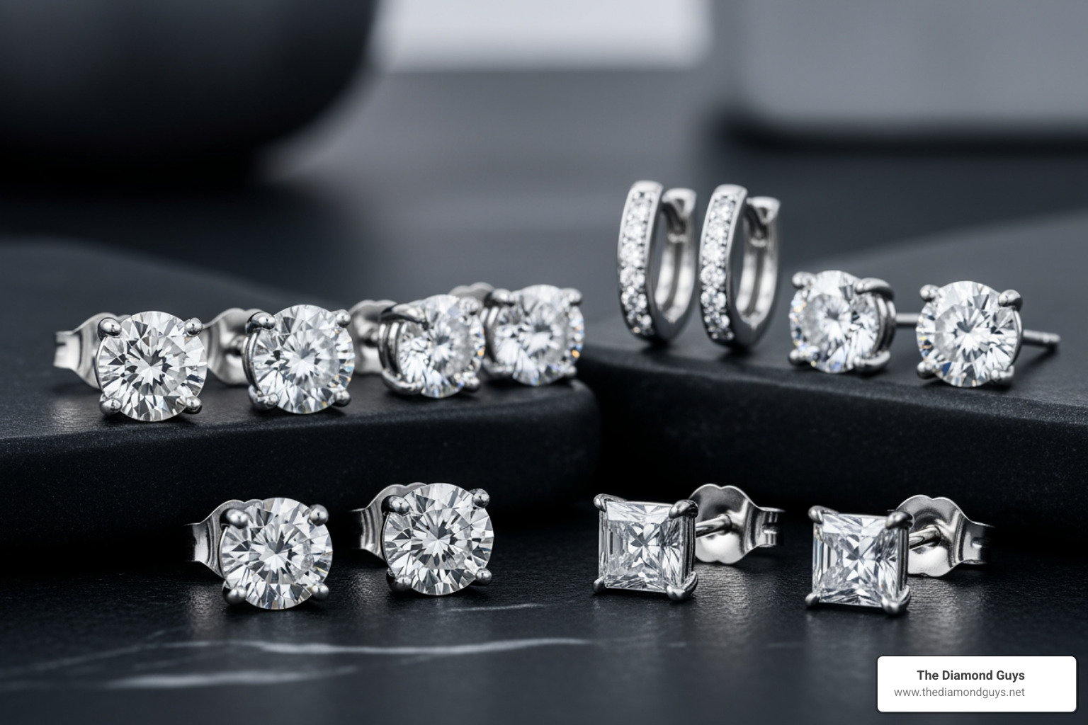 Different styles of men's VVS diamond earrings - vvs earrings men