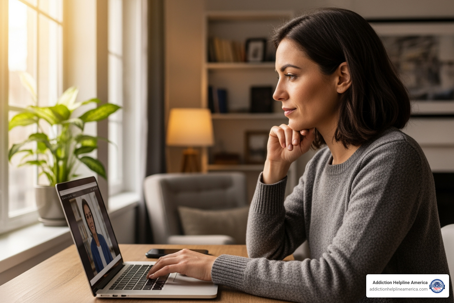 volunteer counselor working remotely on a laptop - crisis text line