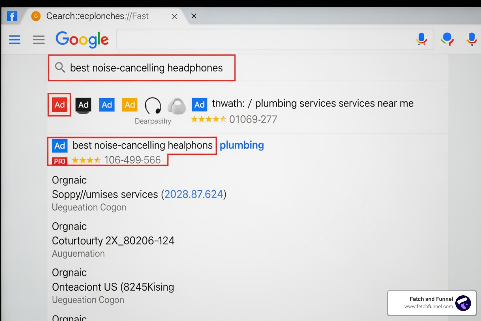 Google Ads search results - advertising costs