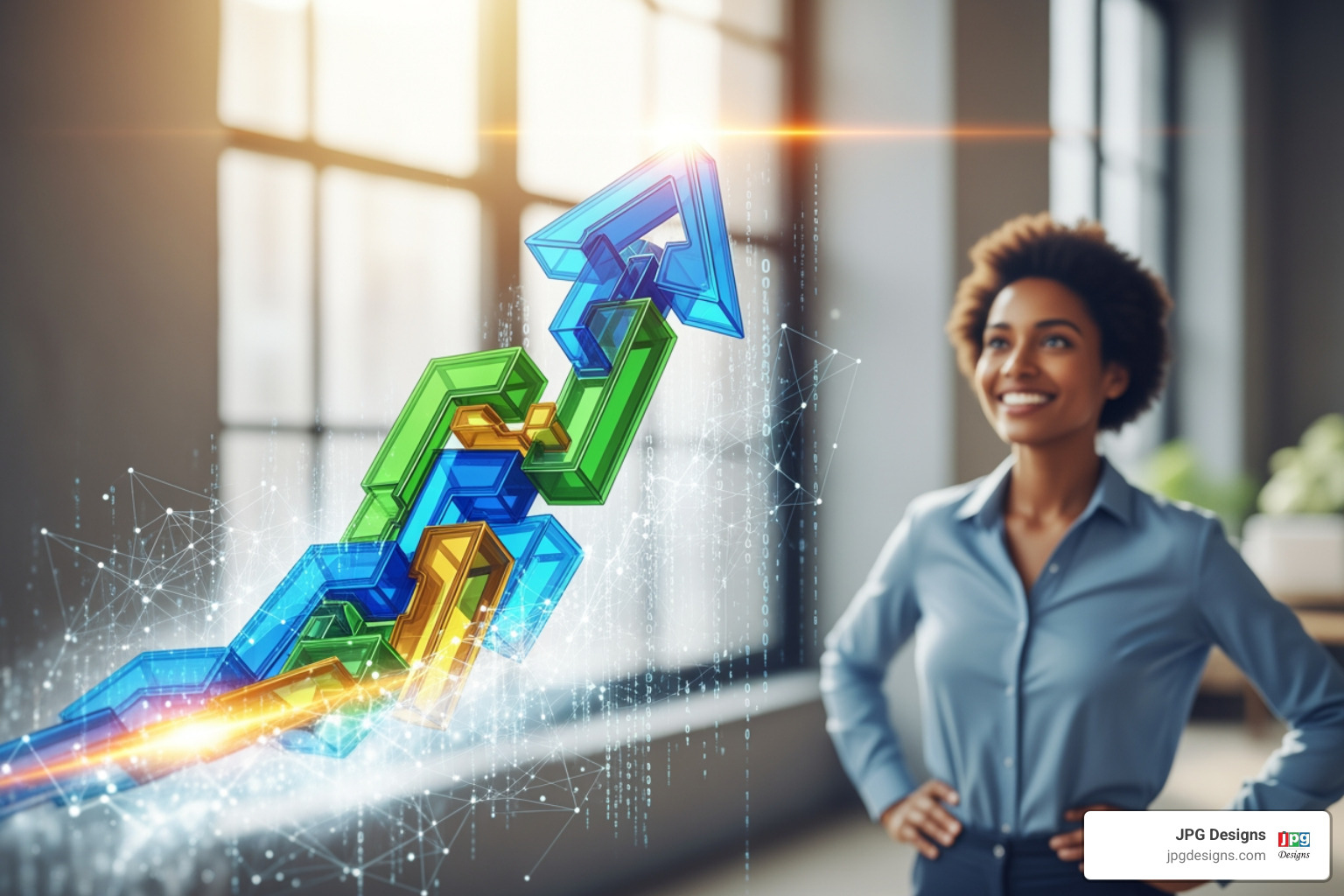 upward business growth after a website launch - website development for small business affordable web design services