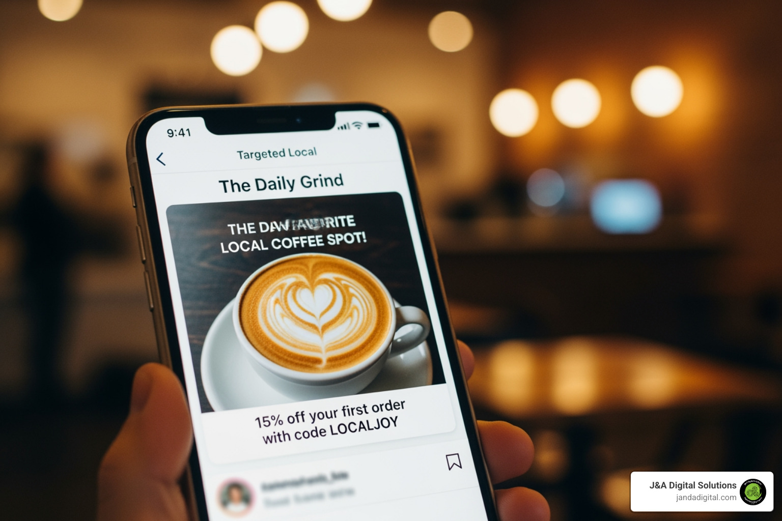 targeted local ad on social media feed - local marketing strategy