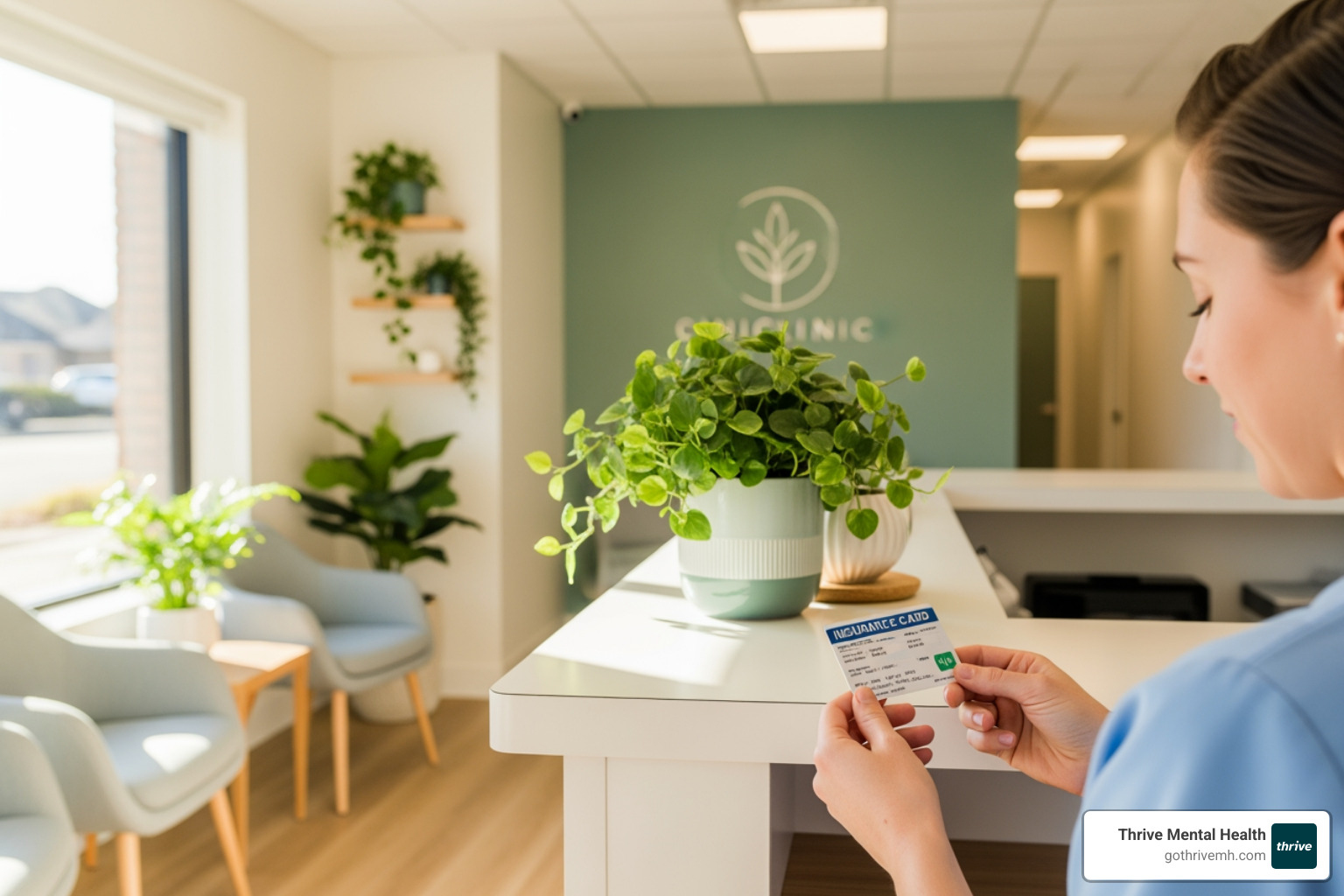 Reviewing insurance card at St. Petersburg mental health clinic - St. Petersburg mental health clinic