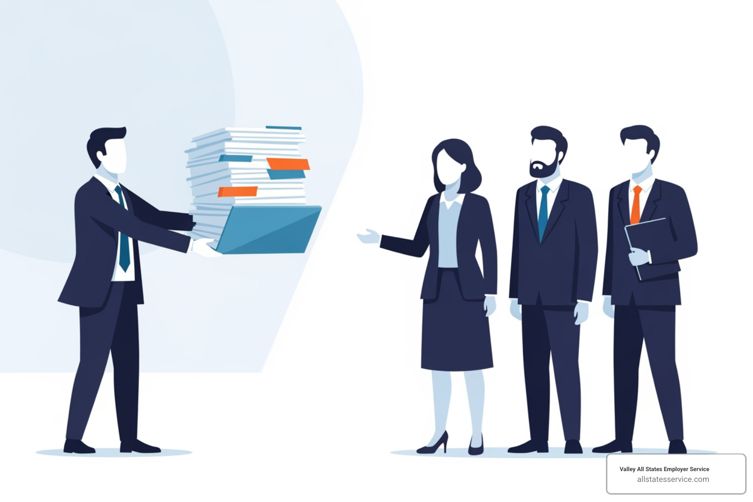 simplified workflow diagram showing a business handing off compliance tasks to an external expert team - Outsourced compliance management