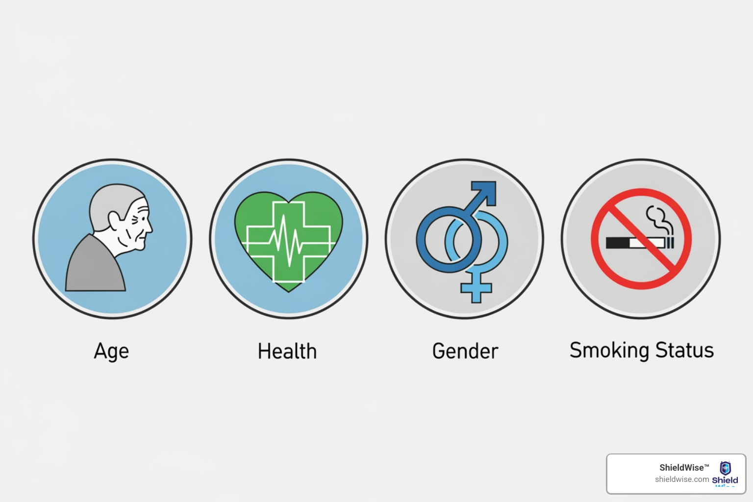 icons representing age, health, gender, and smoking status - compare final expense quotes
