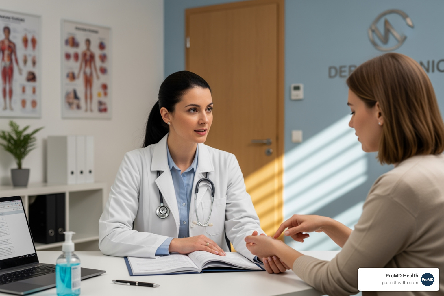 patient consulting with a dermatologist - Treat hyperpigmentation